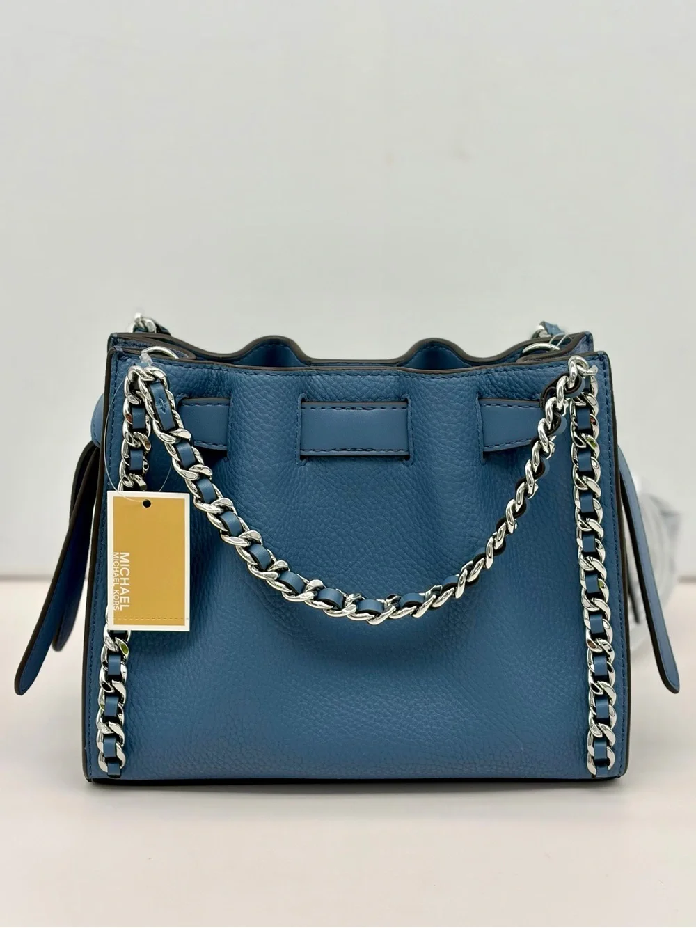 Michael Kors Mina Small Convertible Crossbody Bag Messenger Navy